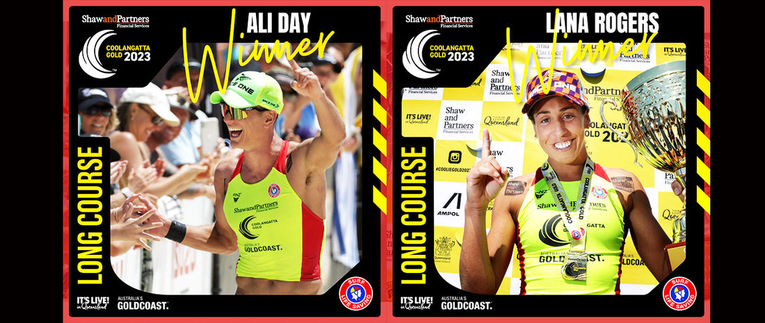 Race One Brand Ambassadors Ali Day and Lana Rogers win the Shaw and Partners Coolangatta Gold