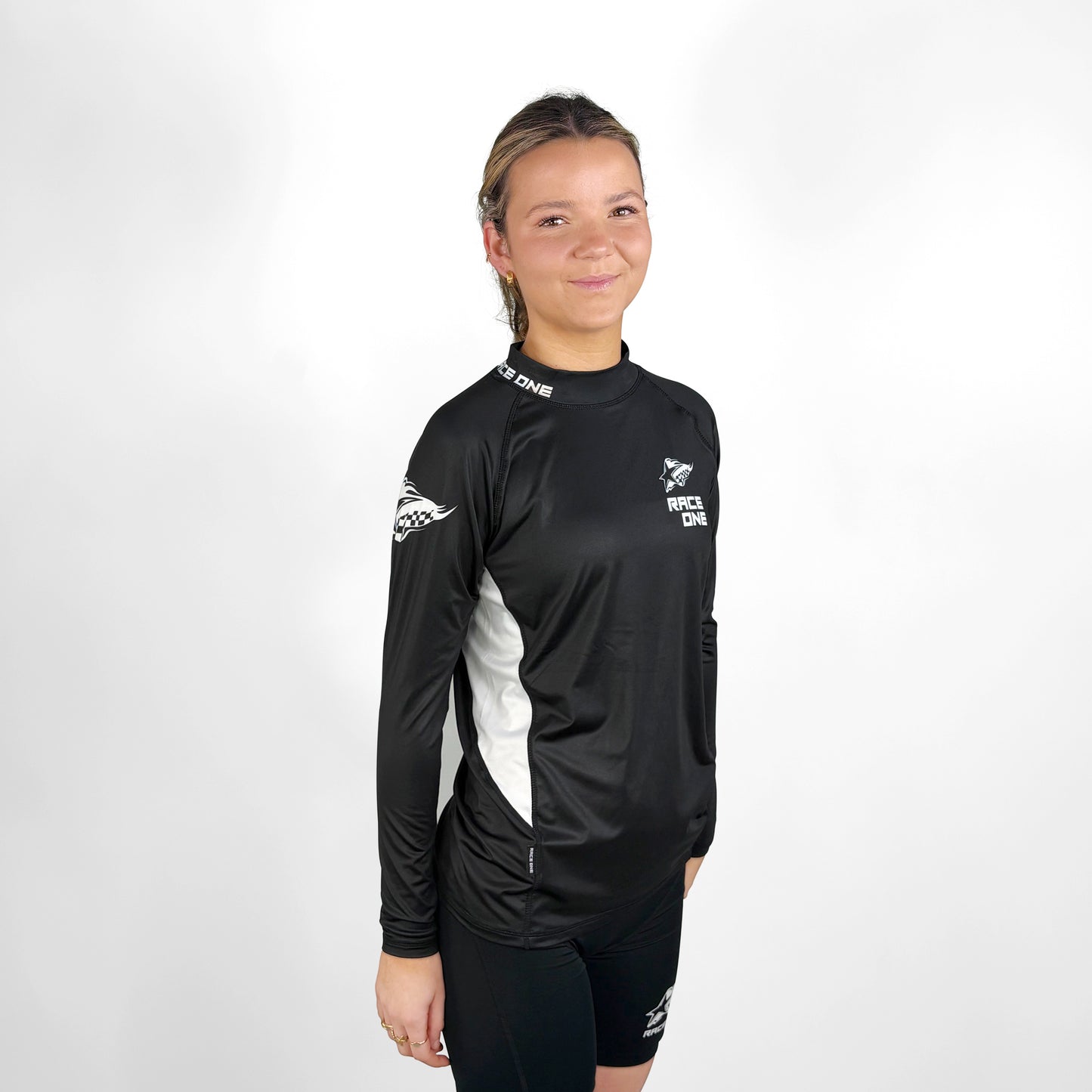 RACE ONE UV RASH TOP - BLACK