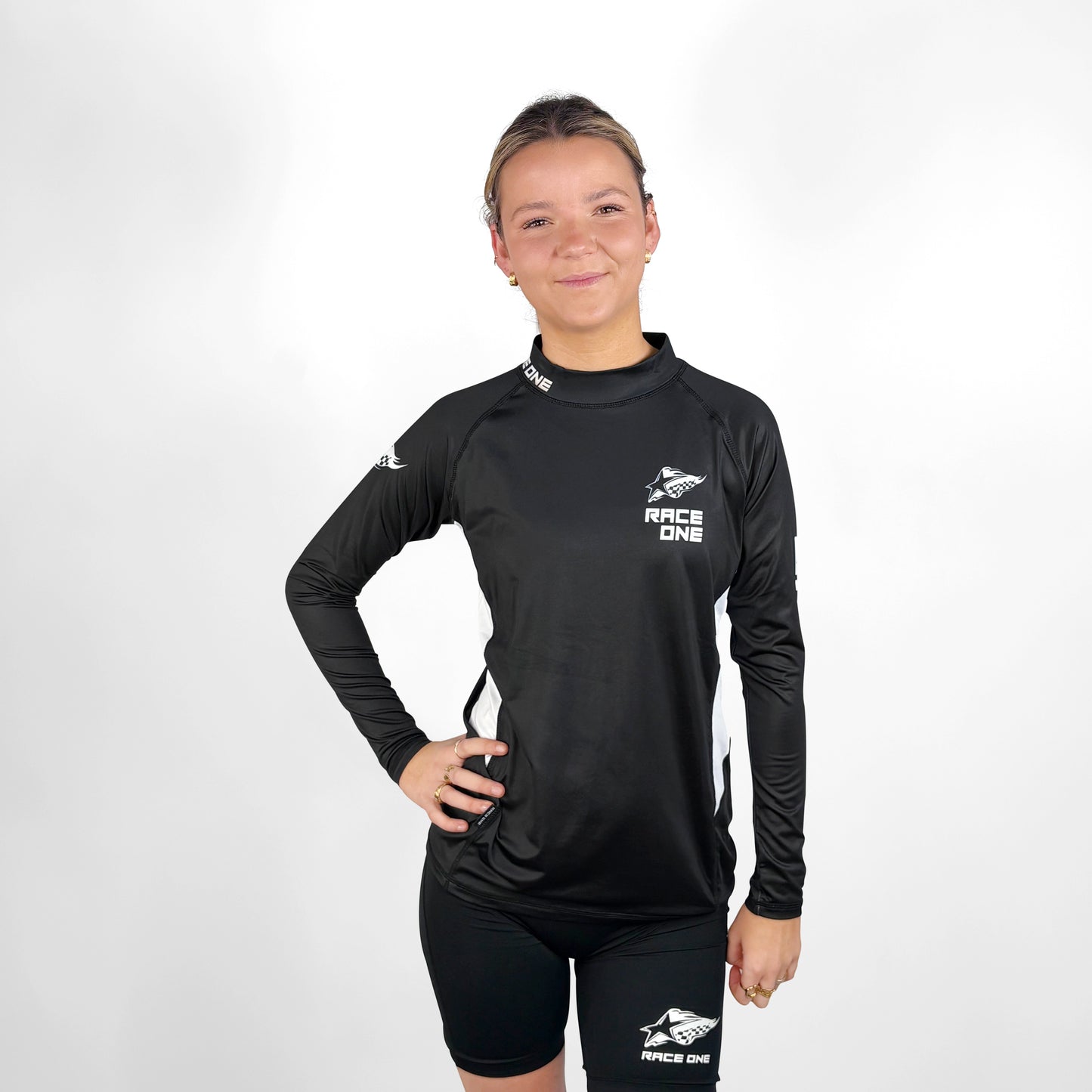 RACE ONE UV RASH TOP - BLACK