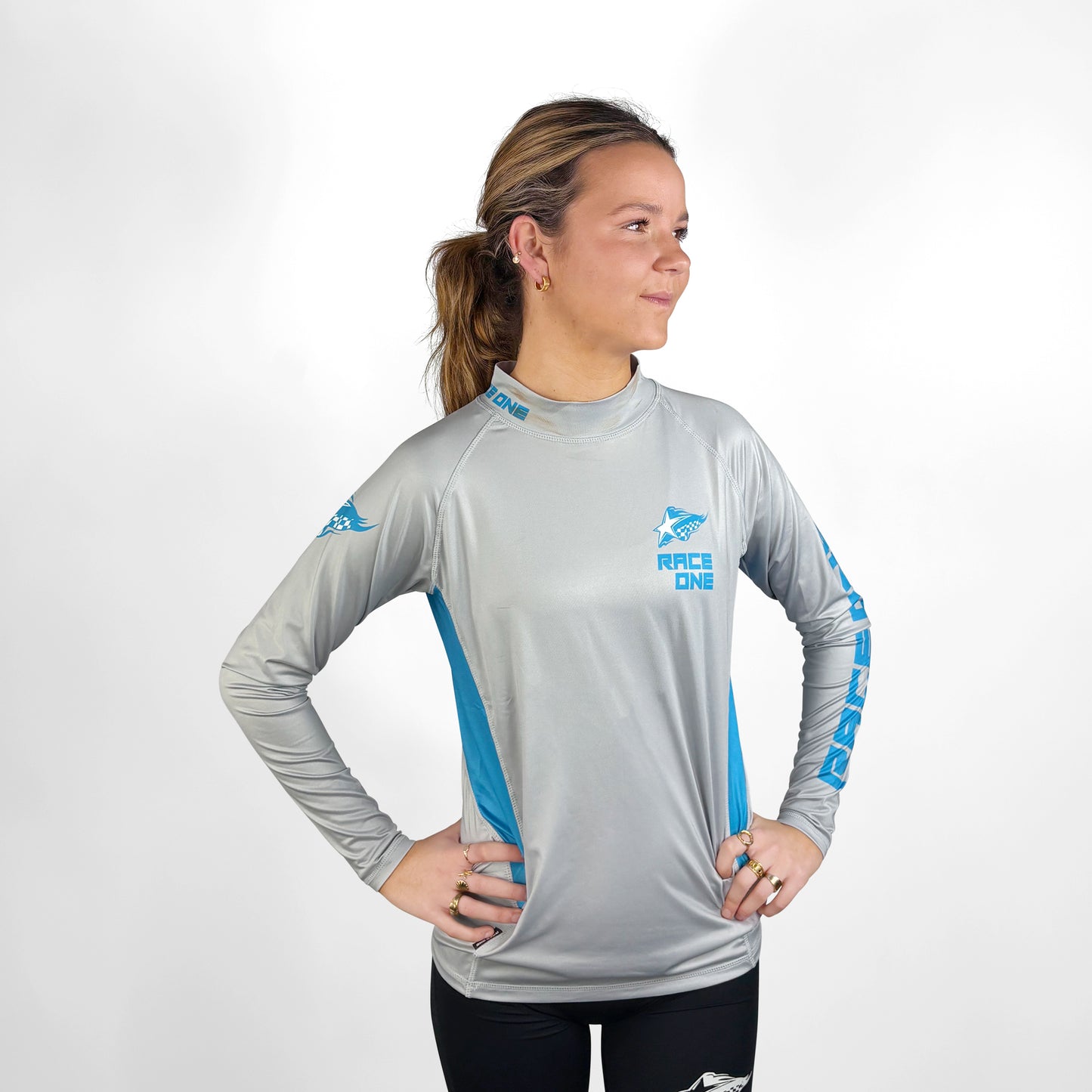 RACE ONE UV RASH TOP - SILVER