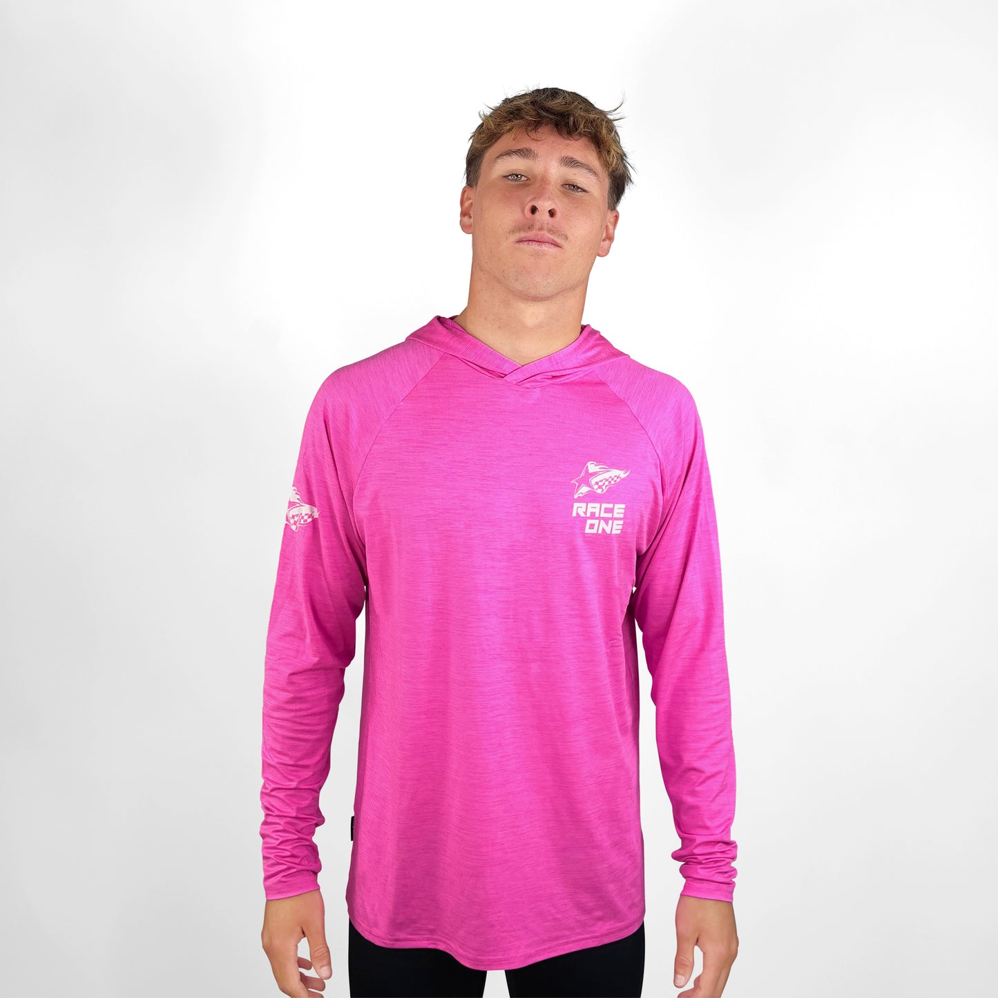 RACE ONE HOODED TECH TOP - PINK