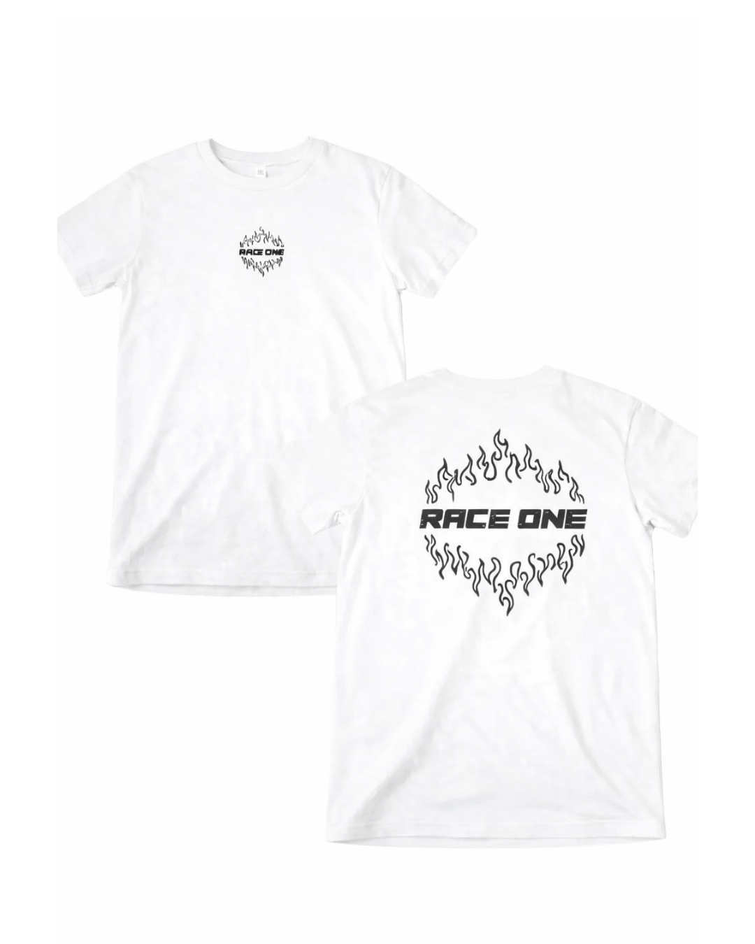 RACE ONE T-SHIRT MENS - FLAMES (BLACK)