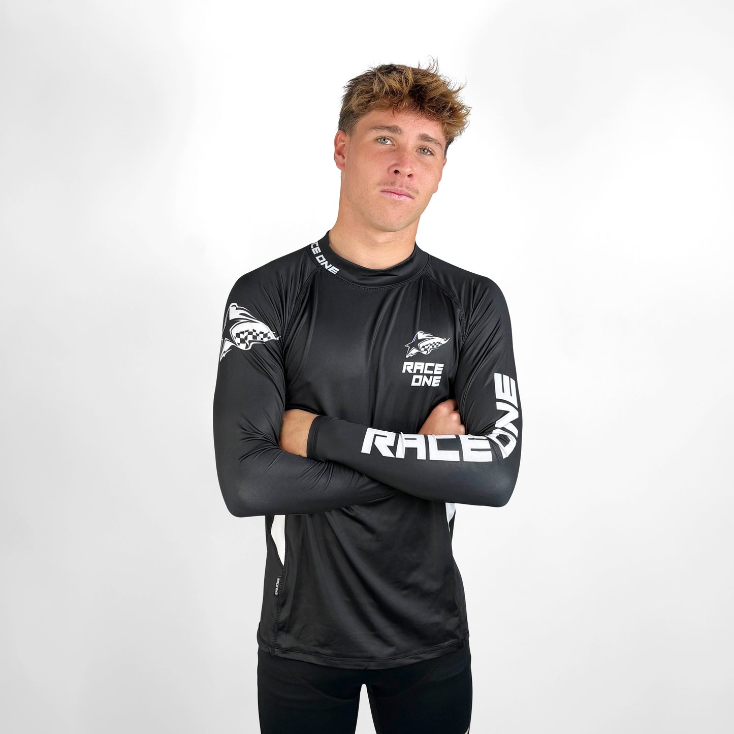 RACE ONE UV RASH TOP - BLACK
