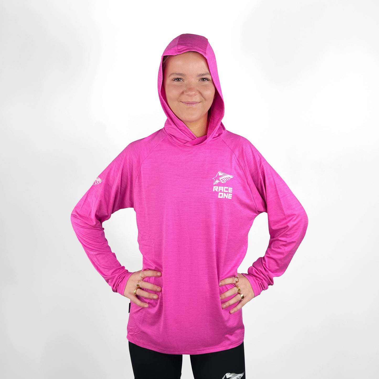 RACE ONE HOODED TECH TOP - PINK