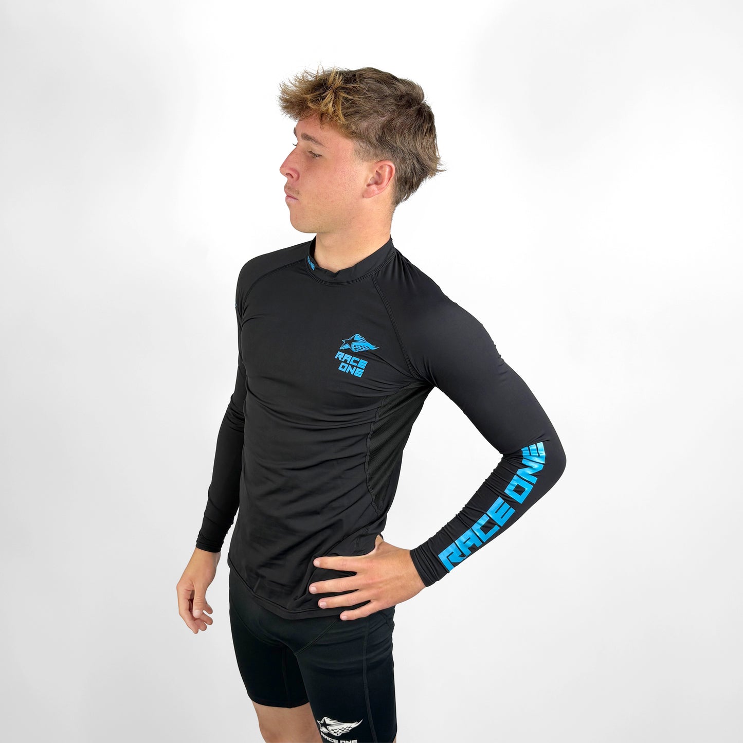 RACE ONE MICRO FLEECE BASE TOP - BLACK/BLUE