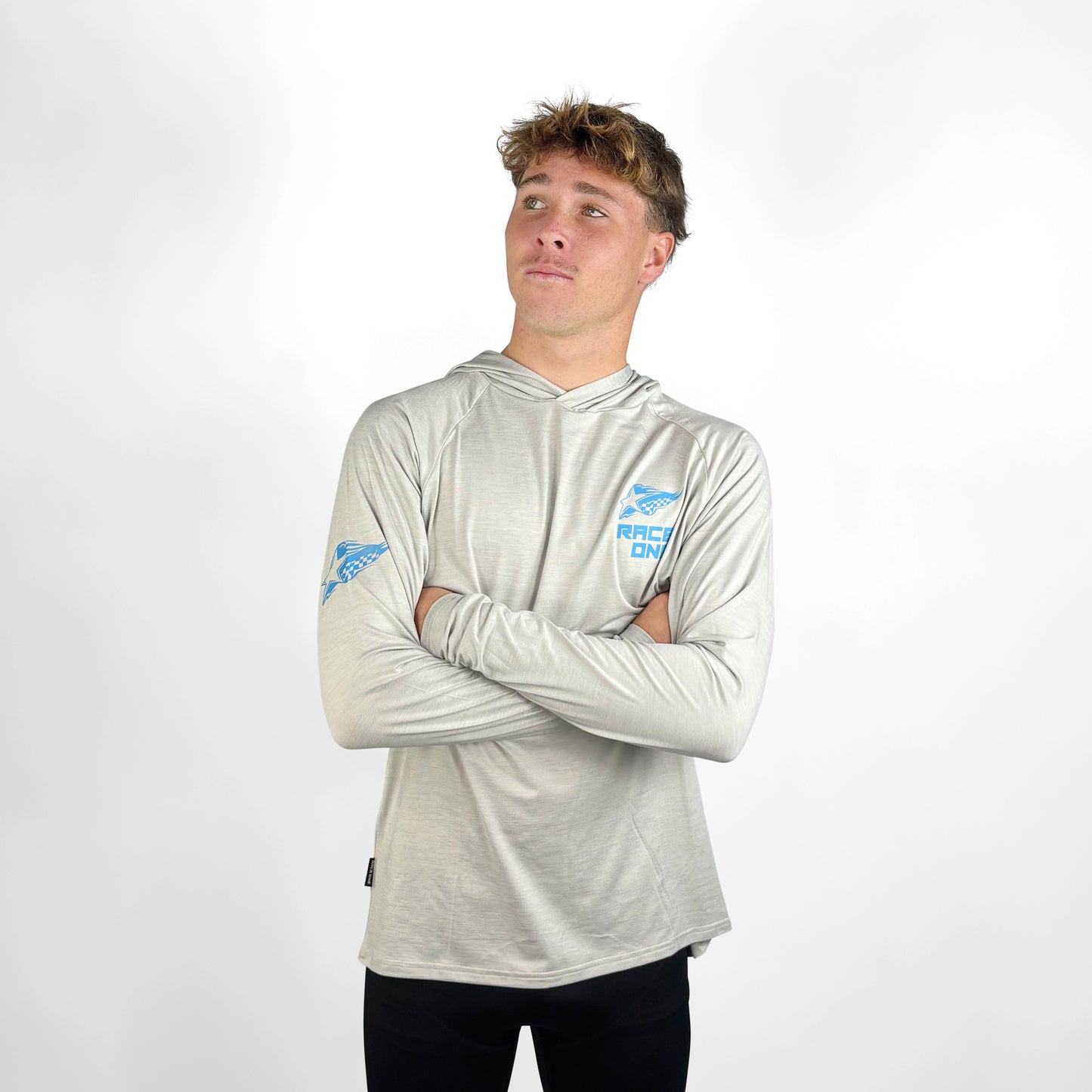 RACE ONE HOODED TECH TOP - SILVER