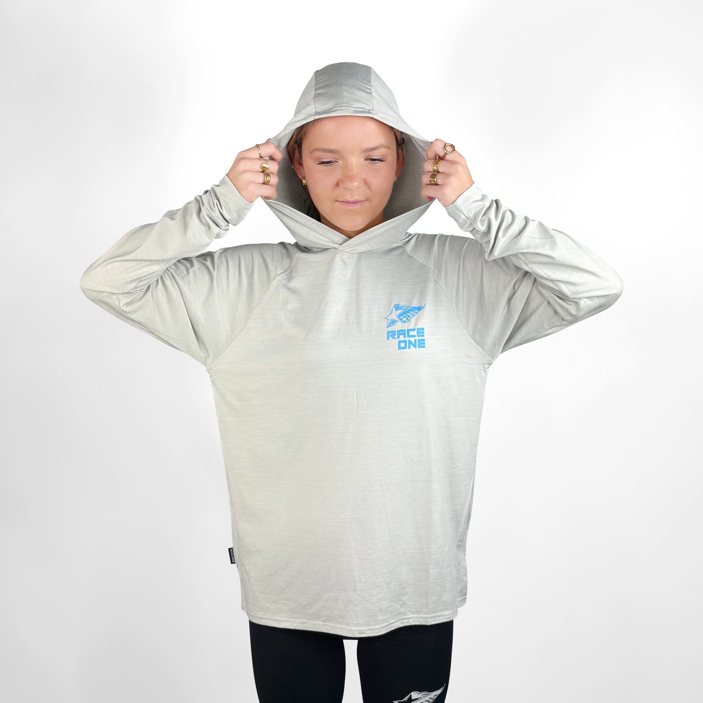 RACE ONE HOODED TECH TOP - SILVER