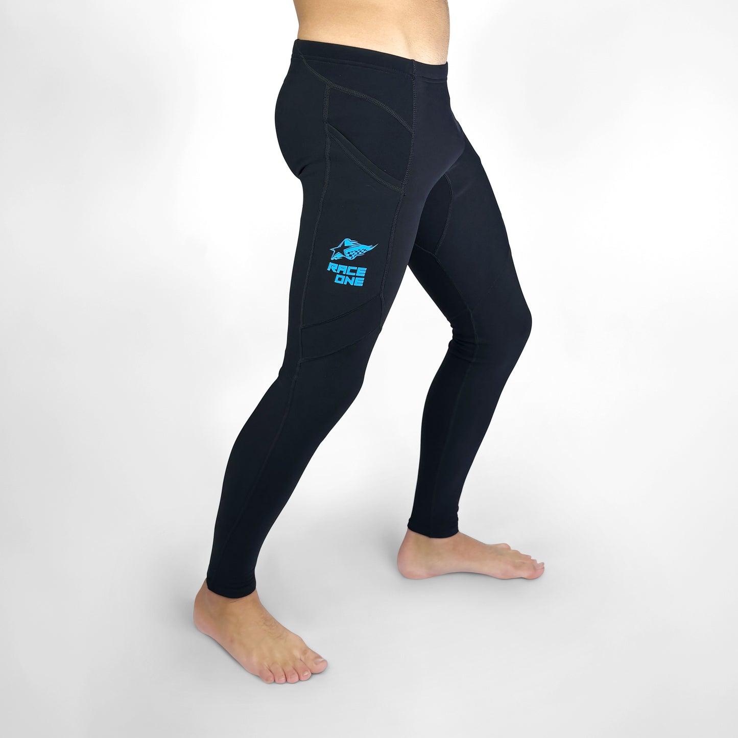 RACE ONE MICRO FLEECE BASE PANT - BLACK/BLUE