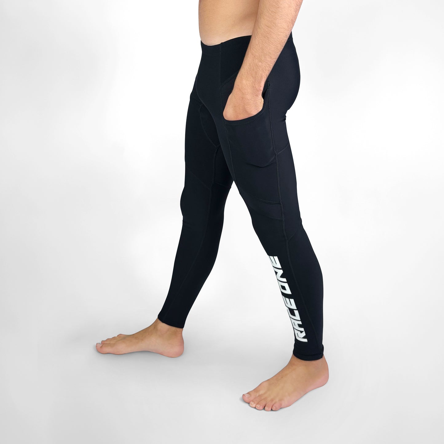 RACE ONE MICRO FLEECE BASE PANT - BLACK/WHITE