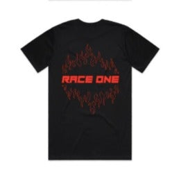 RACE ONE T-SHIRT MENS - FLAMES (RED)