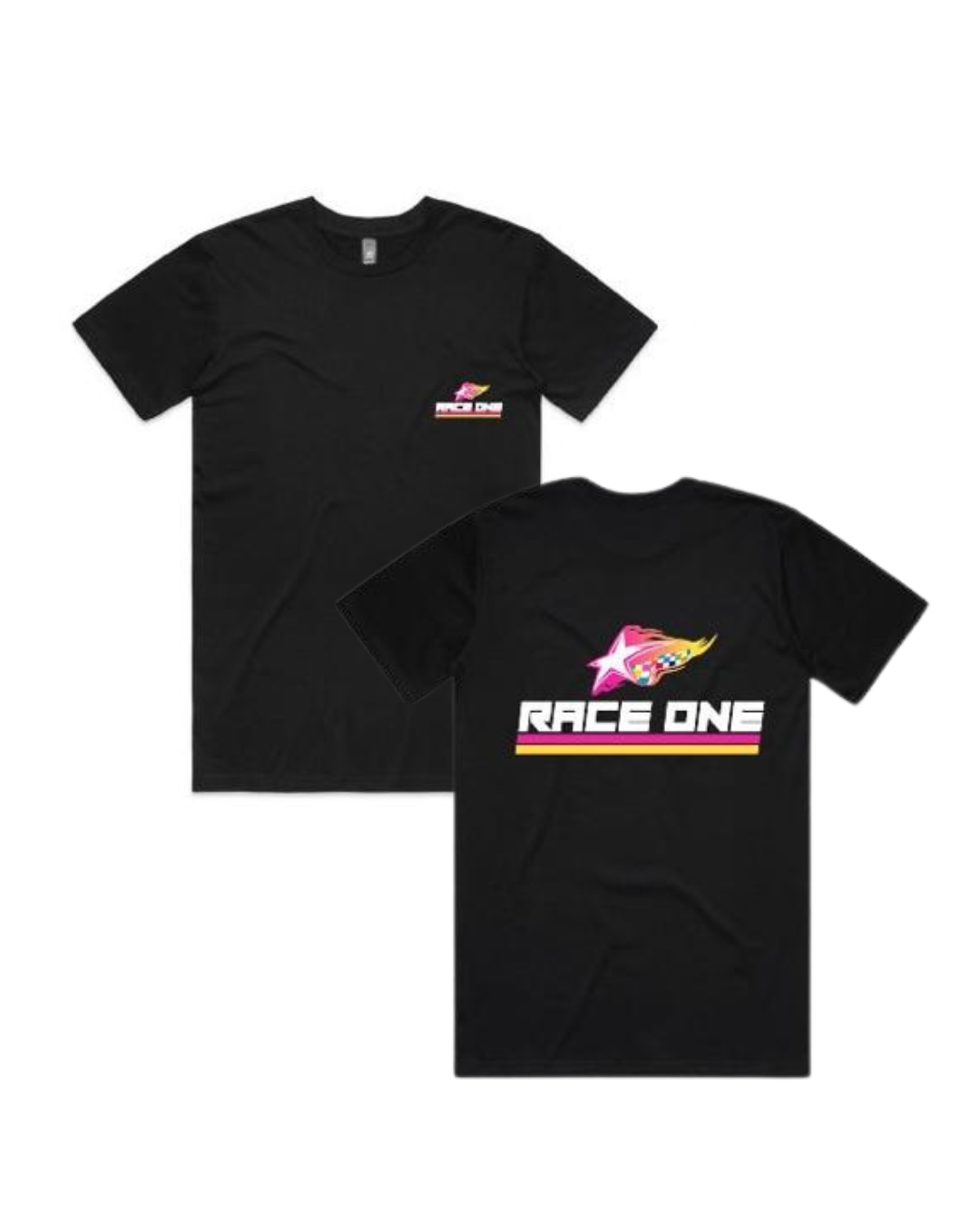 RACE ONE T-SHIRT WOMENS - LINES (RED/YLW)