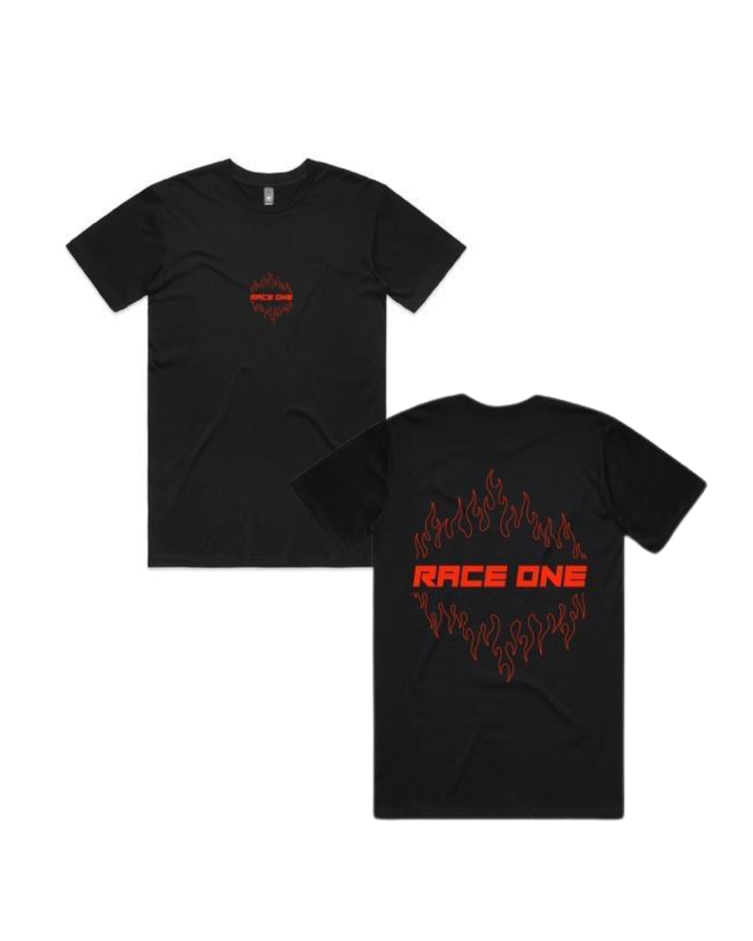 RACE ONE T-SHIRT MENS - FLAMES (RED)