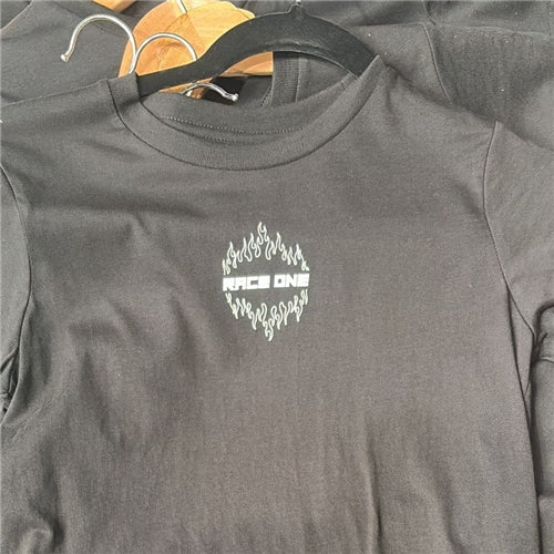 RACE ONE T-SHIRT KIDS - FLAMES (BLACK)