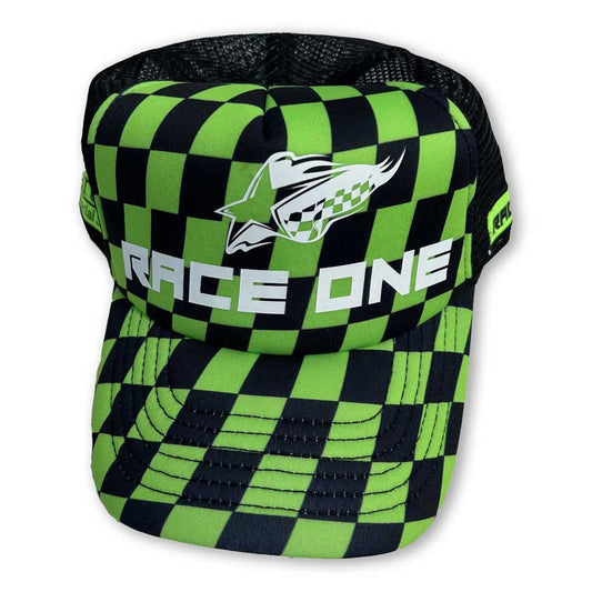 RACE ONE CAP - CHEQUERED GREEN