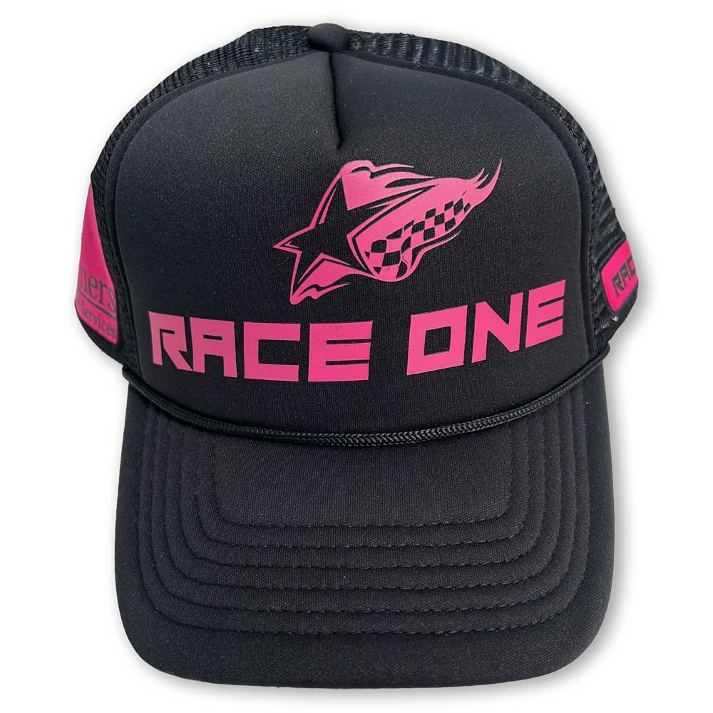 RACE ONE CAP – BLACK AND PINK