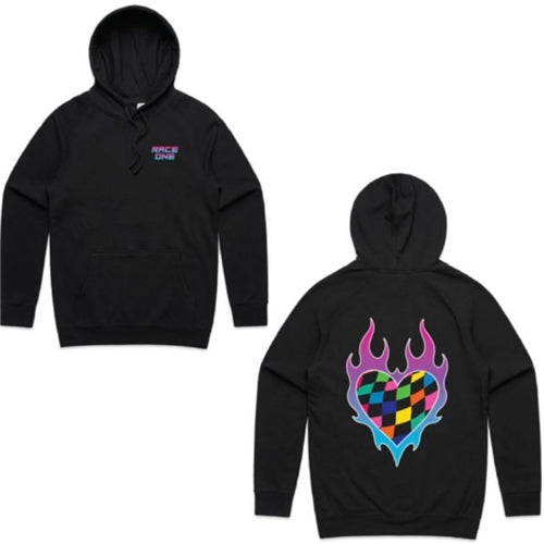 RACE ONE HOODIE HEART - BLACK