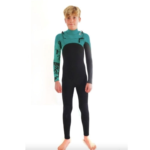 C-Skins Kids Session 3:2 Turq/Blk - Steamer