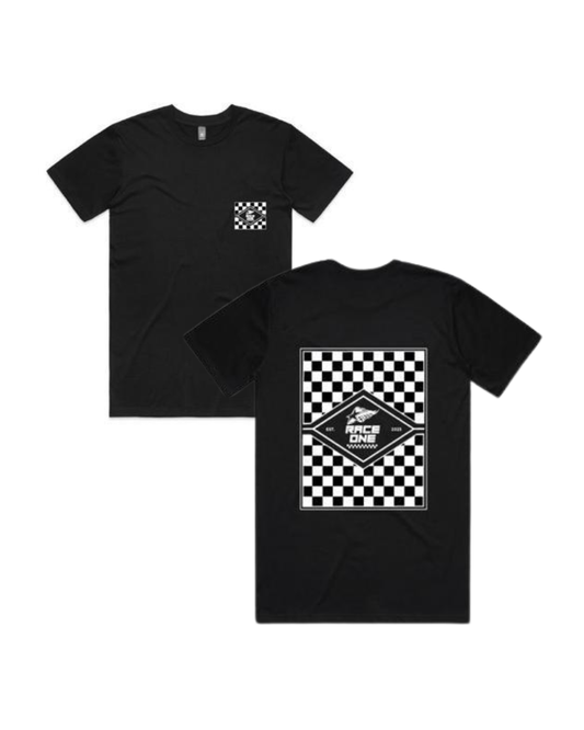 RACE ONE TEE MENS CHECKER - BLACK