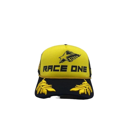 RACE ONE HAT - GOLD AND BLACK