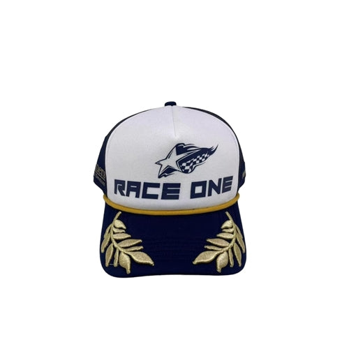 RACE ONE HAT - NAVY WITH WHITE