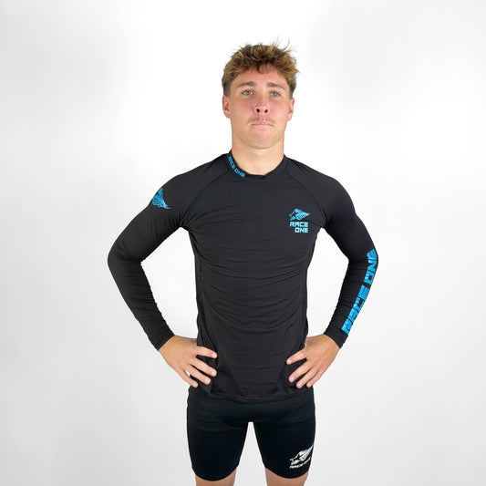 RACE ONE MICRO FLEECE BASE TOP - BLACK/BLUE
