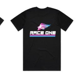 RACE ONE T-SHIRT MENS - LINES (PINK/BLUE)