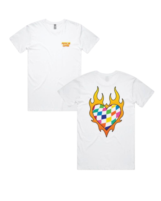 RACE ONE TEE MENS HEART - WHITE