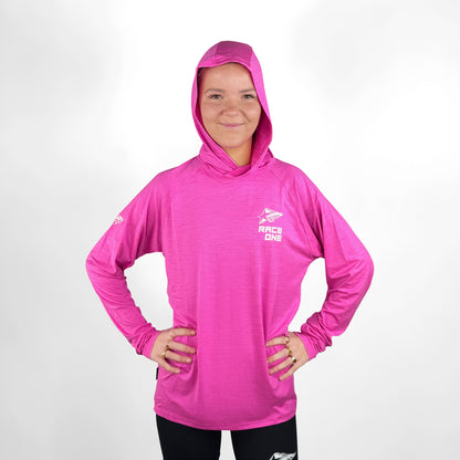 RACE ONE HOODED TECH TOP - PINK