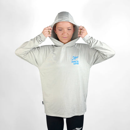 RACE ONE HOODED TECH TOP - SILVER