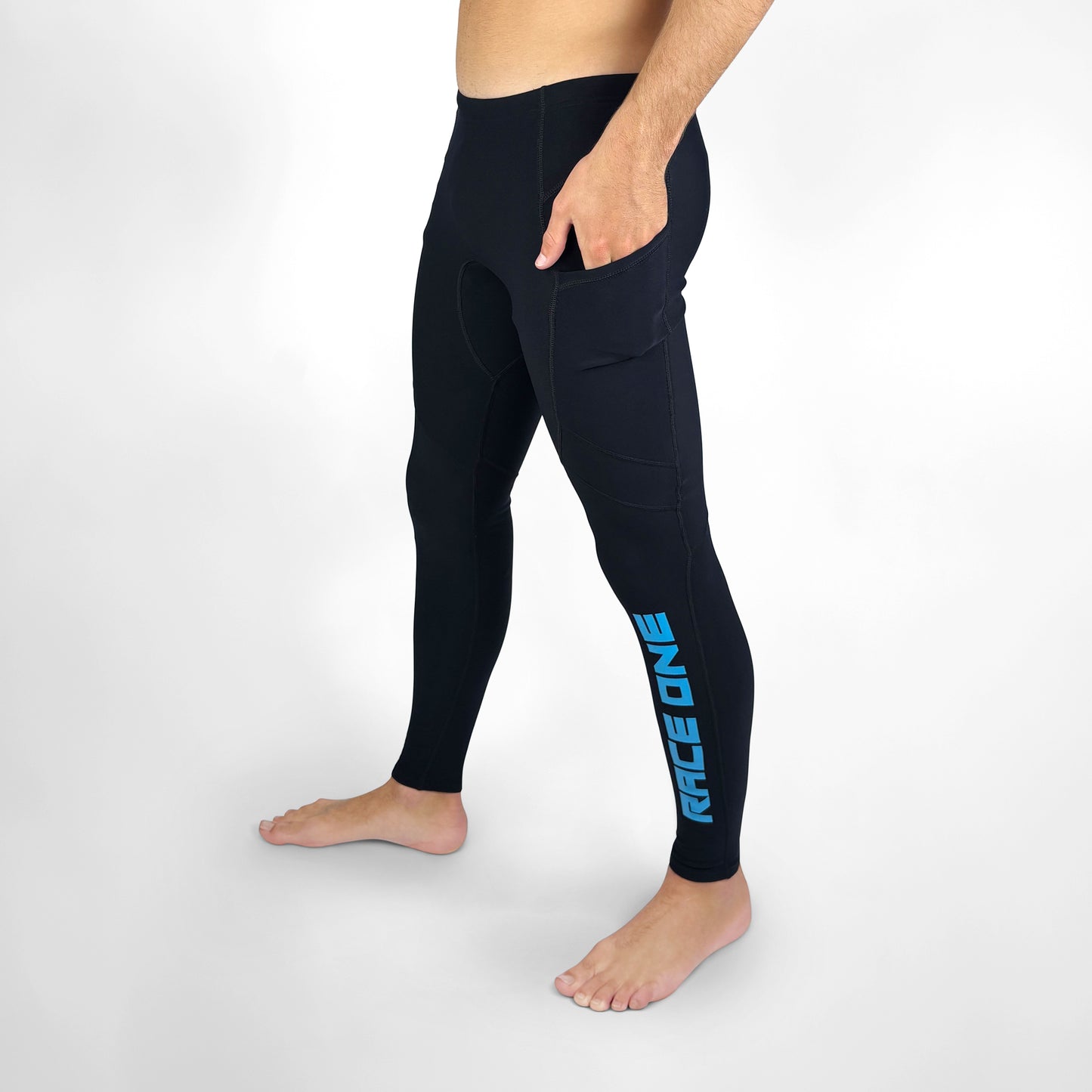 RACE ONE MICRO FLEECE BASE PANT - BLACK/BLUE