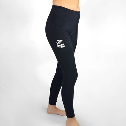 RACE ONE MICRO FLEECE BASE PANT - BLACK/WHITE