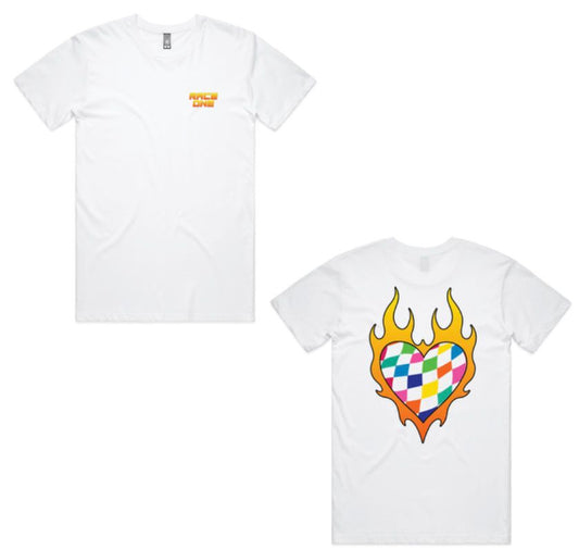 RACE ONE TEE MENS HEART - WHITE