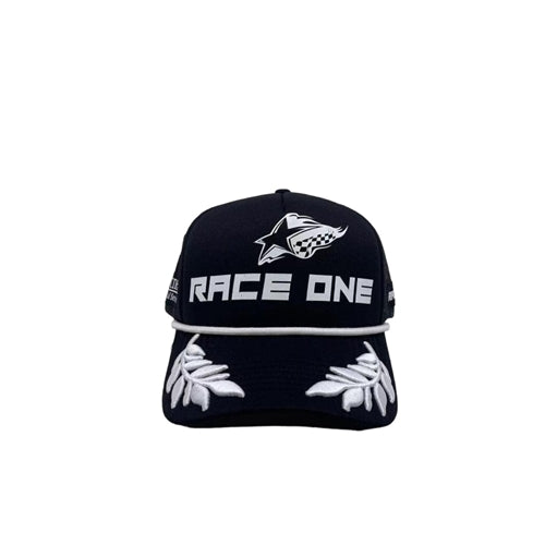 RACE ONE HAT - BLACK AND WHITE