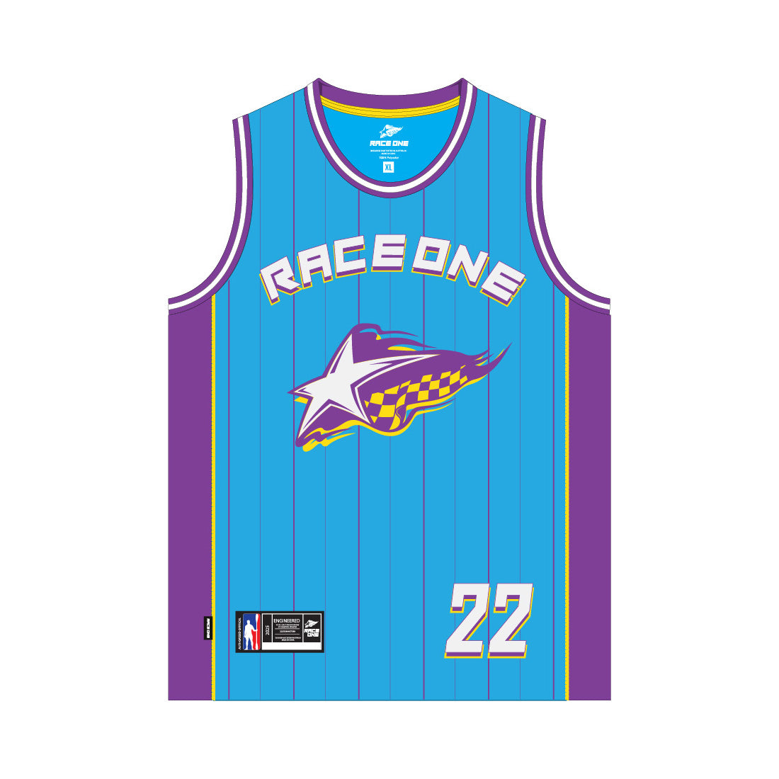 RACE ONE BASKETBALL SHIRT - AQUA