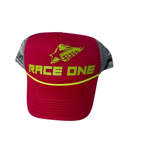 RACE ONE HAT - PINK AND SILVER