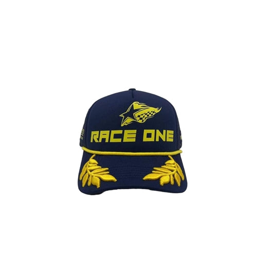 RACE ONE HAT - NAVY WITH GOLD