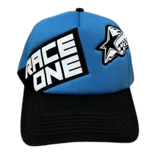 RACE ONE HAT - BLUE W BLACK LOGO